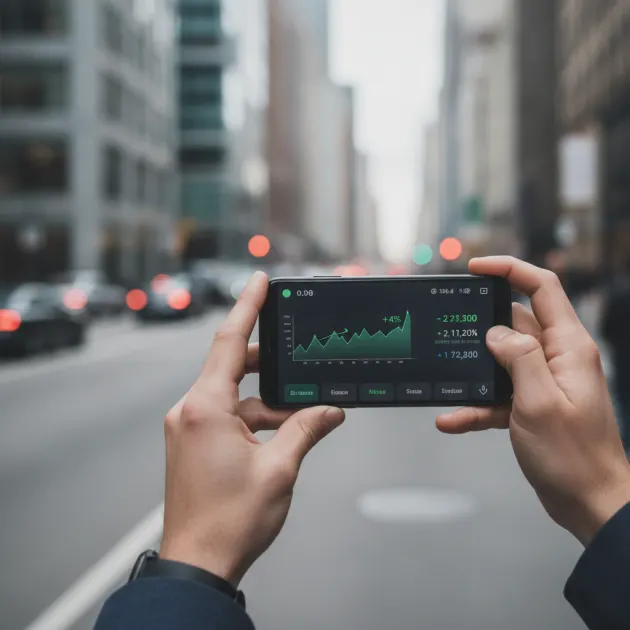 Seorang wanita sedang memeriksa riwayat pengeluaran ojol di smartphone miliknya untuk mengatur anggaran bulanan.